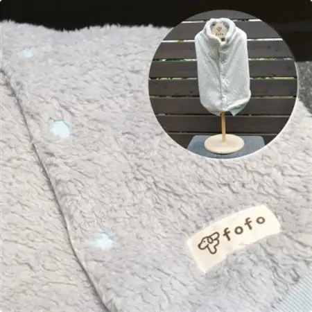 もこもこボアベスト　ドッグウェア　DMサイズ　グレー　犬用　ハンドメイド　fofodog【1688567】