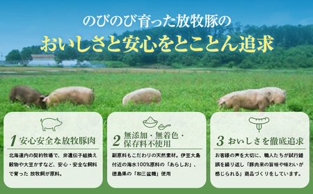【定期便：3回】北海道産放牧豚 無添加ポークウインナー・ハーブソーセージ ×各10パック【12007201】
