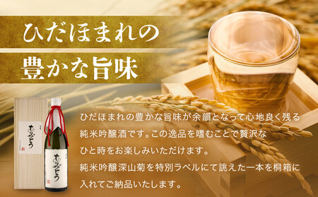 「ありがとう」を伝える純米吟醸酒（純米吟醸深山菊特別ラベル）| 特別な人に贈るありがとうラベル 謝礼 お祝い イベント 日本酒 酒 飛騨高山 有限会社舩坂酒造店 FB059VC13