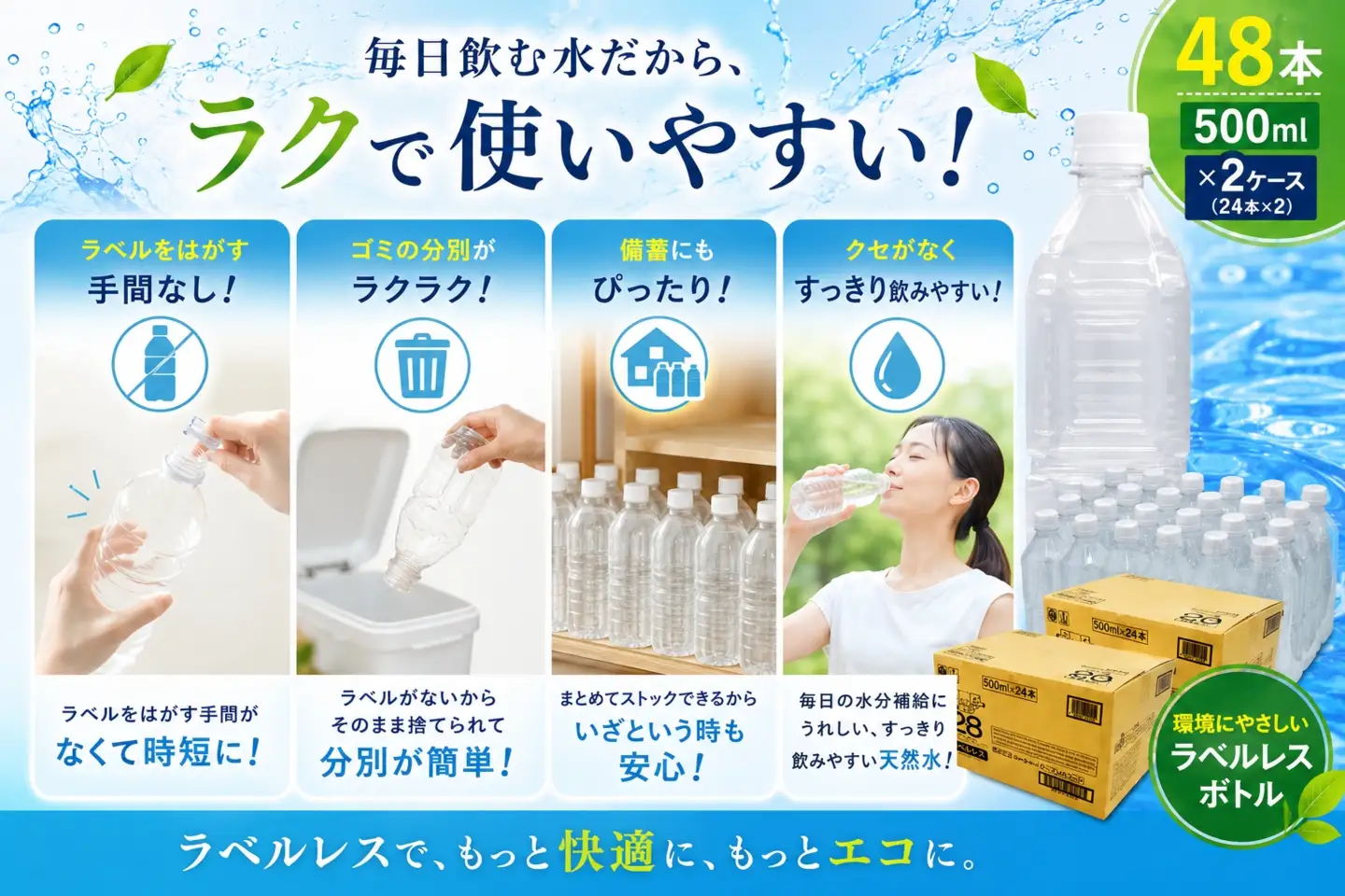 ラベルレス プレミアム伊豆の天然水29（500ml×24本×2箱）