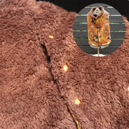 もこもこボアベスト　ドッグウェア　Mサイズ　ブラウン　犬用　ハンドメイド　fofodog【1688576】