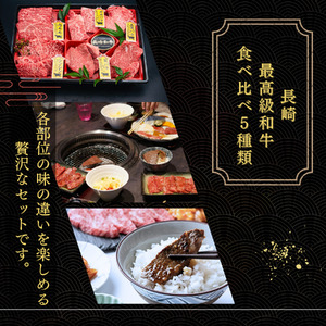 長崎和牛 希少部位 焼肉5種盛りプレミアムAセット(約500g)