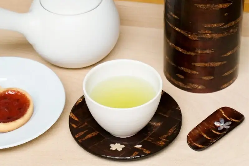 角館樺細工《樺細工 八柳》丸 茶托 市松 ゆうパケット 角館工芸協同組合