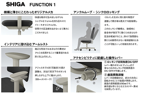 オフィスチェア イトーキ SHIGA シガ 【ペールオリーブ×グレーC】 【EI186W】 オフィス チェア 日本製