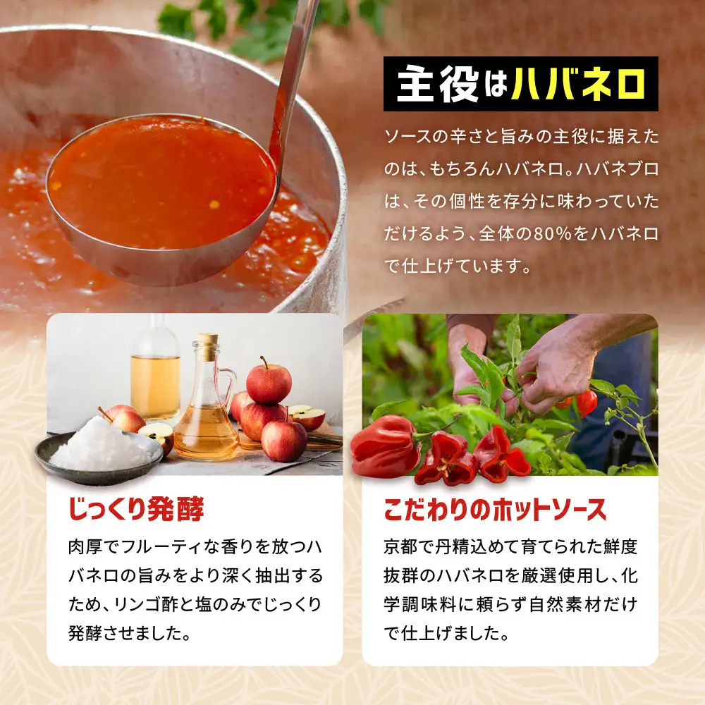 ハバネブロオリジナル 60ml 1本｜京都 ハバネロ ホットソース 辛口 調味料 人気セット