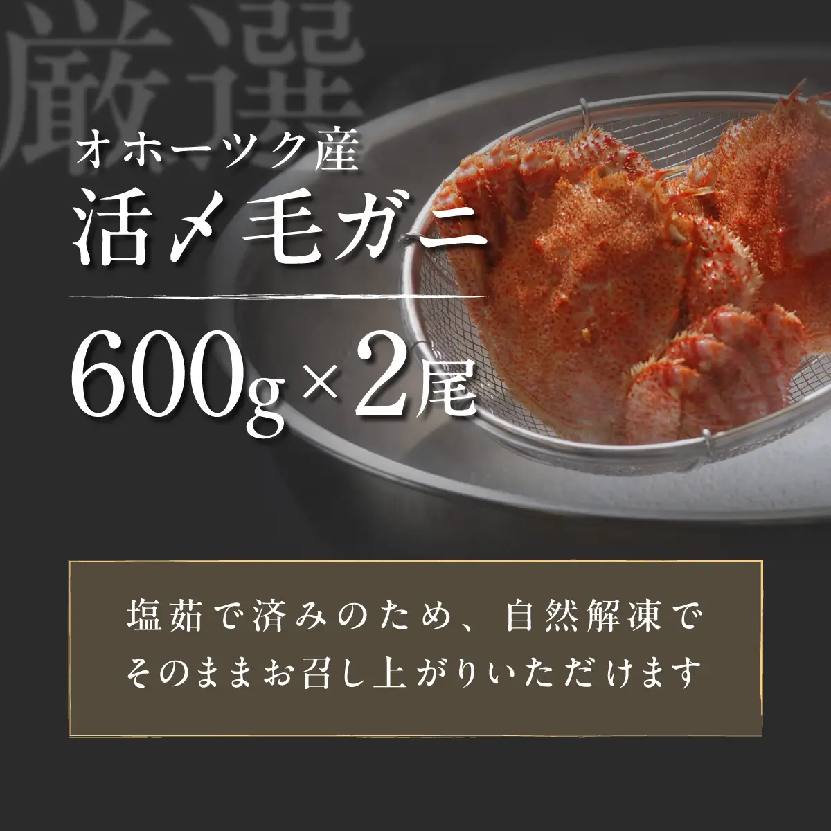 オホーツク産活〆毛ガニ 2尾（600g×2） ABAO2206