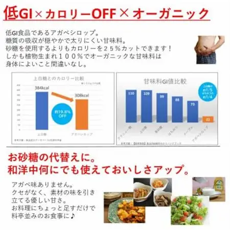 オーガニック 有機 アガベシロップ　500g×6本　低GIで砂糖代替の甘味料　ヨーグルトや料理に【1691703】