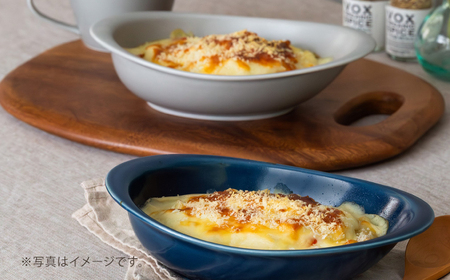 【陶器市特集】【波佐見焼】OVENWARE オーバル L〈ブルー・グレー〉2点セット【西海陶器】[OA515]