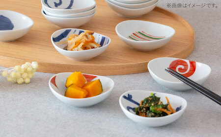 【波佐見焼】染錦絵変り 六客楕円珍味揃 食器 ギフト【西海陶器】[OA517]
