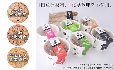 ふるさと納豆　カップタイプ6個となにわら納豆　粒均等セット(カップ納豆6個+他1品）＜納豆BAR小金庵＞