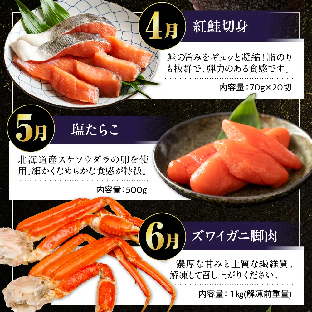 定期便 北海の味わい 毎月お届けコース年12回