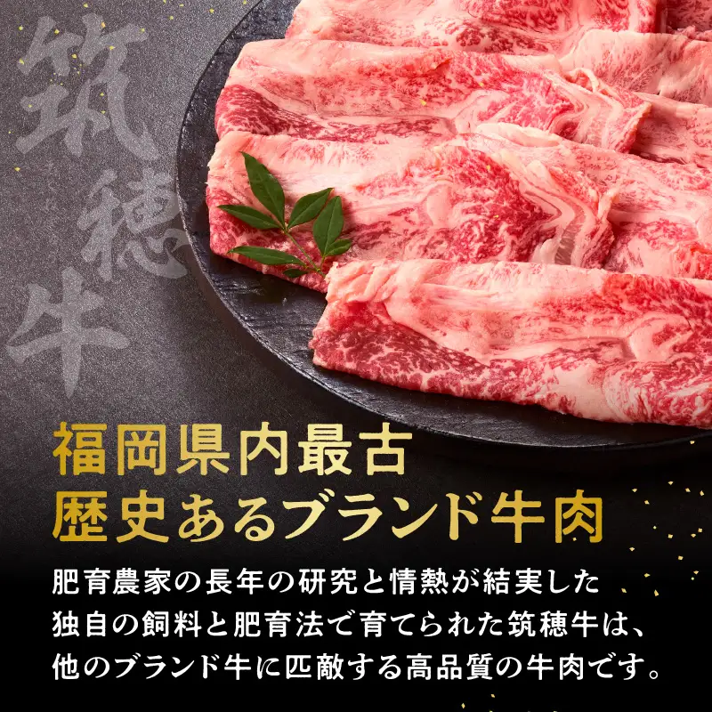 森本牧場産 本格黒毛和牛 筑穂牛ローススライス 400g【D8-015】