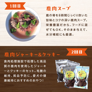 【定期便】栄養満点！ペットおやつ定期便 鹿肉 フルコースセット 【全3回】 079-T02