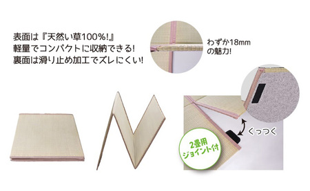 折り畳み式 畳「ORITAMI NEO(オリタミ ネオ)」カラー：さくら　マット 三つ折り コンパクト 災害用 アウトドア