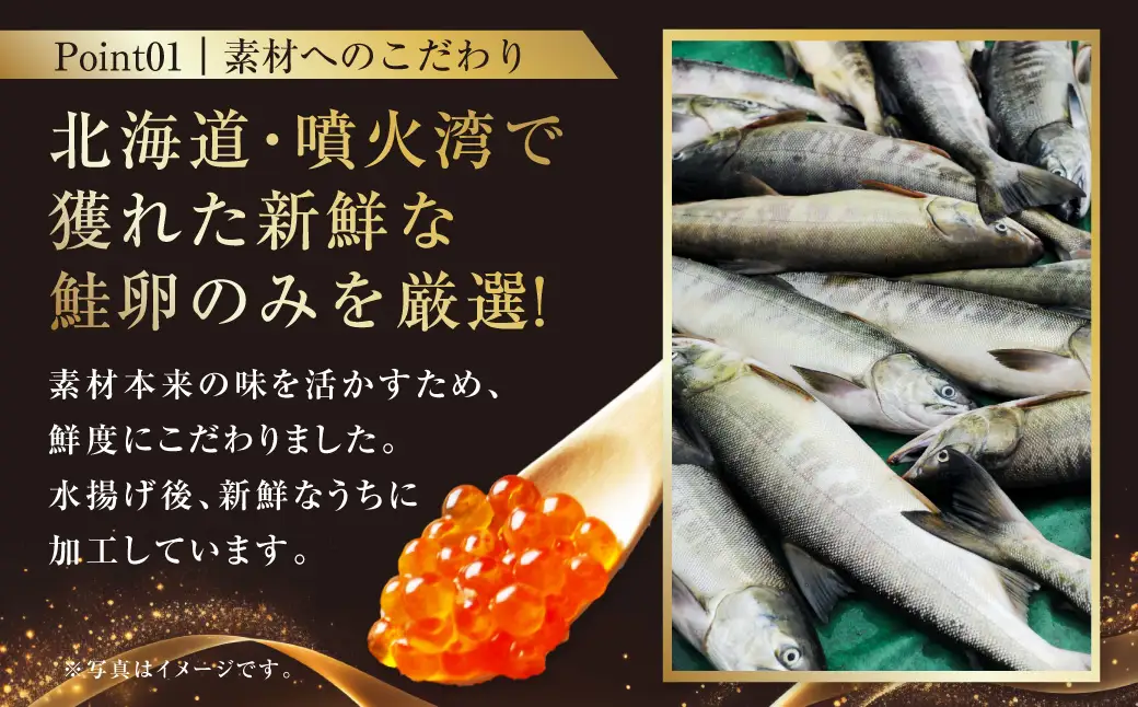 【訳あり】いくら 醤油漬け 新鮮 鮭卵使用 手作り 180g×2瓶 北海道 豊浦 噴火湾 優しい醤油とみりんの味 
