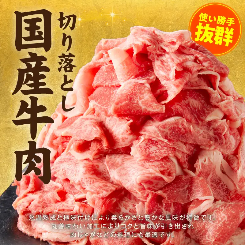 国産牛 切り落とし 600g 小分け 300g×2P