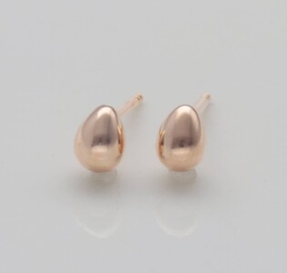 K18ピンクゴールド　卵型ピアス　シリコンキャッチ付　9000514225