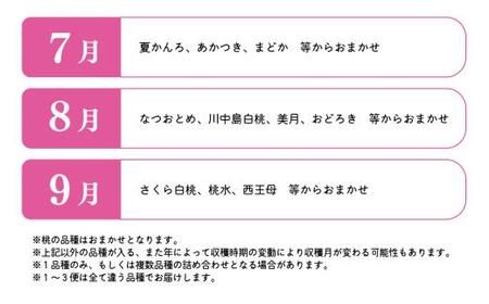 桃 上級品の３回便(定期便) (岡山県産) 【KF-T058-01】