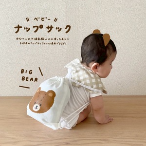[tulip bear (チューリップベア)] おおきなくまのベビーTシャツ 80サイズとナップサックのセット★イラスト：hanaさん [0836]