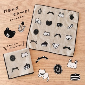 [tulip bear (チューリップベア)] hanaさんのイラスト雑貨 4種セット (メッセージカード、マスキングテープ、ハンカチ、ポーチ《選べるポーチデザイン：うさぎとリボン／ねことりぼんとパンケーキ／くまとたまご》)★イラスト：hanaさん [0838]