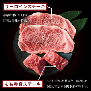 常陸牛2種ステーキ　(サーロインステーキ400g、赤身ステーキ400g)（NW-11）