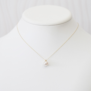S101-510_あこや真珠 ペンダント ネックレス 8mm - 8.5mm 天草 熊本 ホワイトピンク 誕生石 4月 ダイヤモンド  半貴石 本真珠 K18