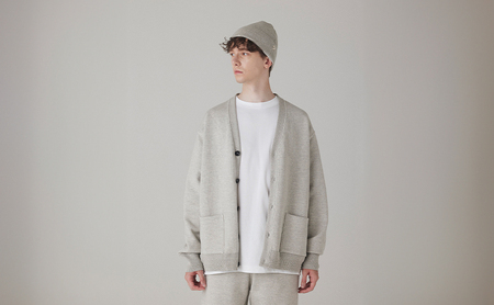 カーディガン アンユースレス スニットカーディガン 服 洋服 ファッション 耐久性 上品 コーマ糸 無撚糸コットン 洗濯可能 墨田区 東京都 Ｌグレー/S規