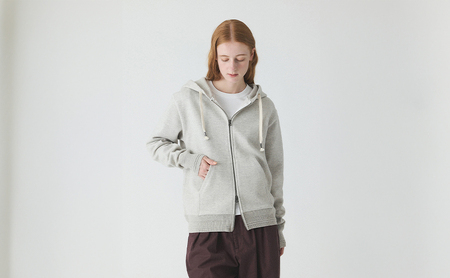 パーカー アンユースレス ジップアップ スニットパーカー 服 洋服 ファッション 耐久性 上品 コーマ糸 無撚糸コットン 洗濯可能 墨田区 東京都 ネイビー/L規