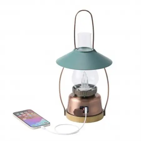 Bamboo ゆらめき・クラシコロッジランタン LED搭載で明るく充電式で防災にも　74175034【1693740】