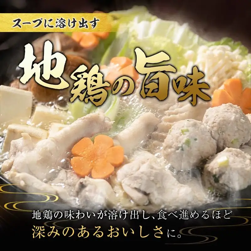 みやざき地頭鶏（じとっこ）鍋セット（4～5人前）具入り 鶏鍋 鶏だし スープ付き 冷凍 鶏肉 宮崎県