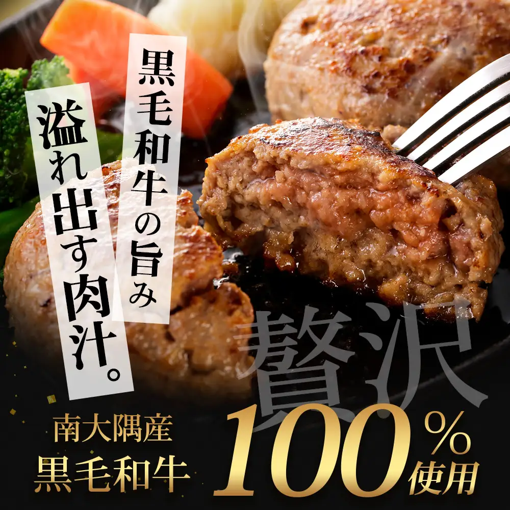 鹿児島県産 黒毛和牛 ≪生≫ 和食料理人の手作り ハンバーグ （100g×6個）GN-3｜鹿児島県 南大隅町 ハンバーグ 牛肉 手作り 銀シャリ中はら