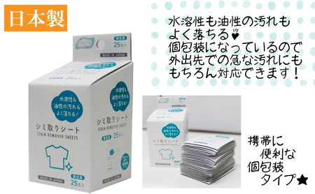 シミ取りシート1箱 25包（個包装）×10個セット（250回分）〈KA-154F〉