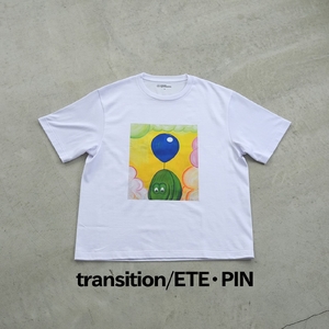 ＜新登場＞VOICE GATHERING アートプリントT-Shirt(transition・Mサイズ・1枚) Tシャツ 半袖 トップス ホワイト 白 クルーネック M L サイズ アート デザイン 前面 プリント アーティスト デザイナー 【m103-01-etepin04-Ｍ】【パルファン】