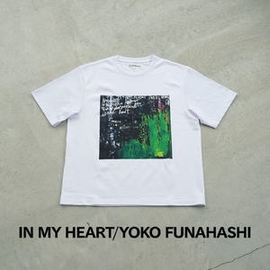 ＜新登場＞VOICE GATHERING アートプリントT-Shirt(IN MY HEART・Lサイズ・1枚) Tシャツ 半袖 トップス ホワイト 白 クルーネック M L サイズ アート デザイン 前面 プリント アーティスト デザイナー 【m103-01-funahashi01-L】【パルファン】