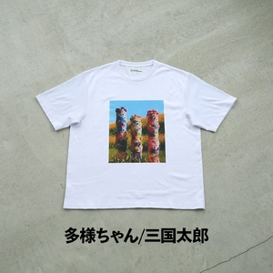 ＜新登場＞VOICE GATHERING アートプリントT-Shirt(多様ちゃん・Lサイズ・1枚) Tシャツ 半袖 トップス ホワイト 白 クルーネック M L サイズ アート デザイン 前面 プリント アーティスト デザイナー 【m103-01-mikuni01-L】【パルファン】