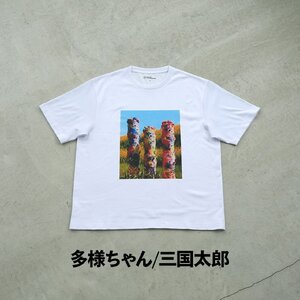 ＜新登場＞VOICE GATHERING アートプリントT-Shirt(多様ちゃん・Mサイズ・1枚) Tシャツ 半袖 トップス ホワイト 白 クルーネック M L サイズ アート デザイン 前面 プリント アーティスト デザイナー 【m103-01-mikuni01-Ｍ】【パルファン】