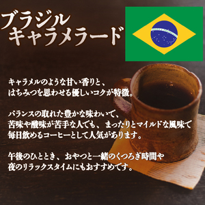 コーヒー 粉 2種 各 180g 計 360g 自家焙煎 珈琲 高級 豆 ブラジル キャラメラード ケニア 箱入り 日野町