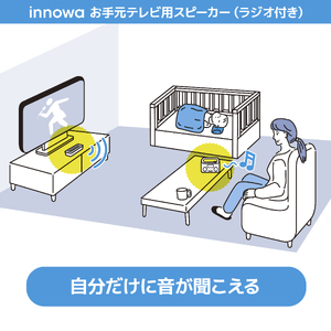 〈innowa〉お手元テレビ用スピーカー（ラジオ付き） 0170-013-S07