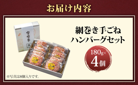ハンバーグ A5ランク 宮崎牛 180g 4個 セット マ・メゾン 国産 冷凍ハンバーグ 工場直売 惣菜
