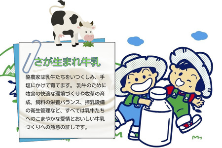 JAさが生まれ牛乳 200ml×12本セット：A080-017