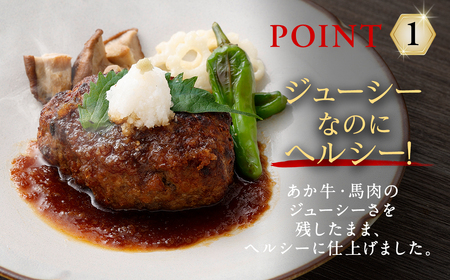 【菅乃屋×オオツカ コラボ】はんば～ぎゅう 計約780g（約130g×6個セット） ハンバーグ 馬肉 あか牛 赤身 ヘルシー 牛肉 お肉 個包装 冷凍 国産 熊本県 高森町