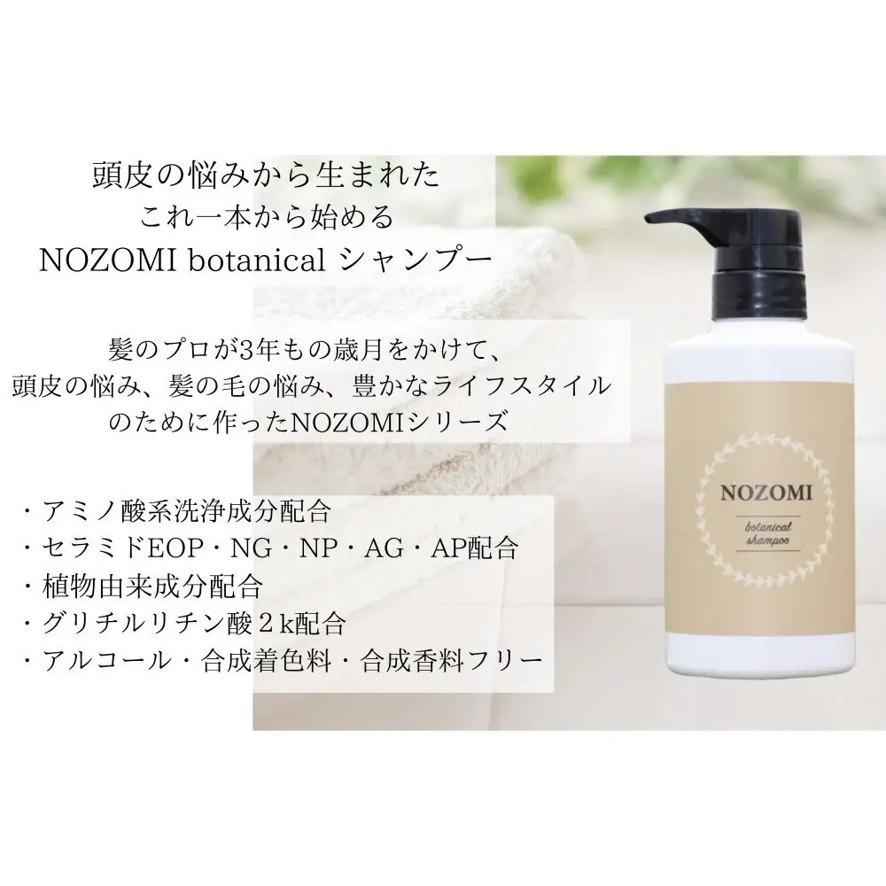 【福岡市内製造】NOZOMIボタニカルシャンプー 400ml（2本セット）