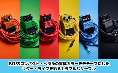 【BOSS】ギター、ベース用ケーブル/3m/L型-ストレート型/イエロー/BIC-10A-YL 【配送不可：離島】ギター ベース ケーブル しなやか 耐久性 静岡 浜松市