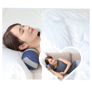 【特許・意匠取得／日本製】寝返りが整体になる《願えりまくらＭ》グレーネイビー