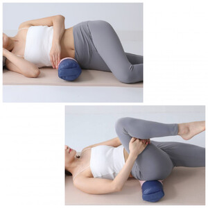 【特許・意匠取得／日本製】寝返りが整体になる《願えりまくらＬ(ロング)》グレーネイビー