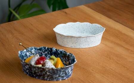 有田焼 15cm オーバルボウル(L)  2点 セット 【金善製陶所】和食器 食器 器 うつわ 小鉢 皿 2枚 小皿 取り皿 ギフト 22000 A22-107