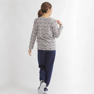 サイズ3Lもんぺ レディース ネイビー 裏起毛 無地 ／ シニア ファッション レディース 裏起毛 パンツ あたたかい もんぺ 高齢者 パンツ ズボン ボトムス サルエルパンツ 冬 日本製 ウエストゴム 介護 ニコニコの森 広島県 No.1182-04