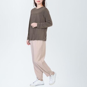 LL もんぺ レディース ベージュ リヨセル 無地 ／ シニアファッション ギフト お洒落 ズボン モンペ シニア レディース ファッション パンツ リラパン 無地 おしゃれ和風 70代 80代 ホームウエア 和風 趣味の服 和装 母の日 敬老の日 プレゼント 広島県 No.1187-02