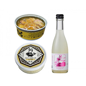 国産素材にこだわった真鯛の柚子ソース缶詰と日本酒セット