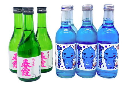 炭酸飲料 日本酒 青いミズモサイダー6本と春霞純米酒3本のセット